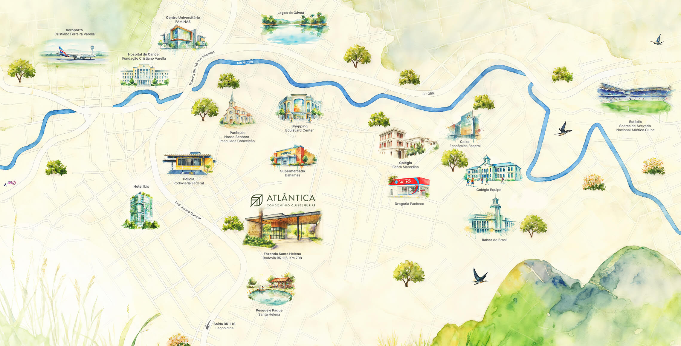 Mapa de localização Atlântica